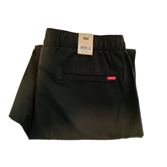 Levis Mens Black Jogger Pants Size L Cotton Blend Elastic Waistband & Drawstring - Picture 1 of 11
